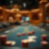 Elegant Poker Table Setup A stylish poker table setup with chips and cards