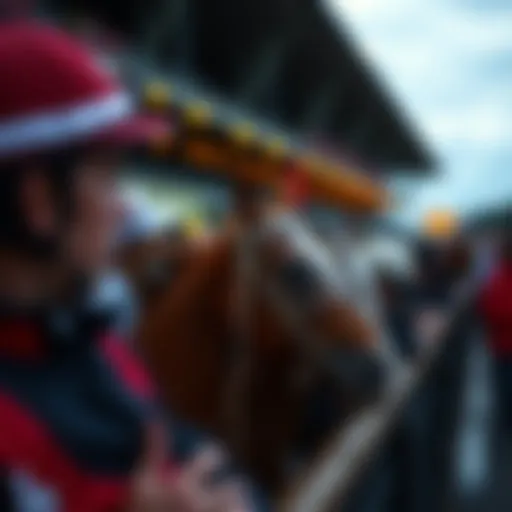 Close-up view of a horse racing event at Meadowlands Racetrack