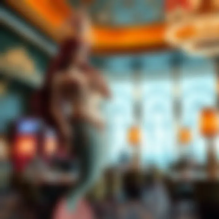 Artistic representation of mermaid mythology integrated into the casino's design