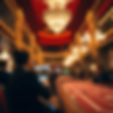 A vibrant evening atmosphere at the casino