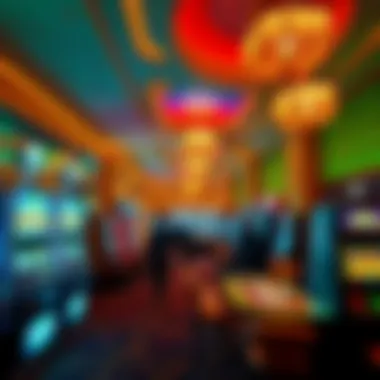 Interior gaming floor filled with vibrant slot machines and gaming tables