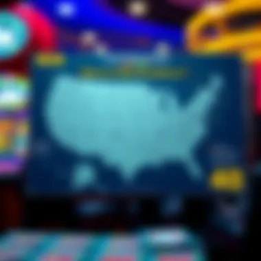 An informative map highlighting state regulations for lottery tickets