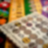 Detailed view of a scratch ticket with symbols