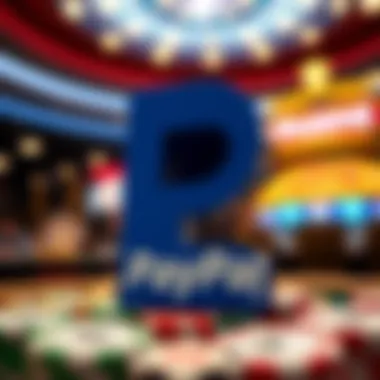 PayPal logo prominently displayed with casino icons