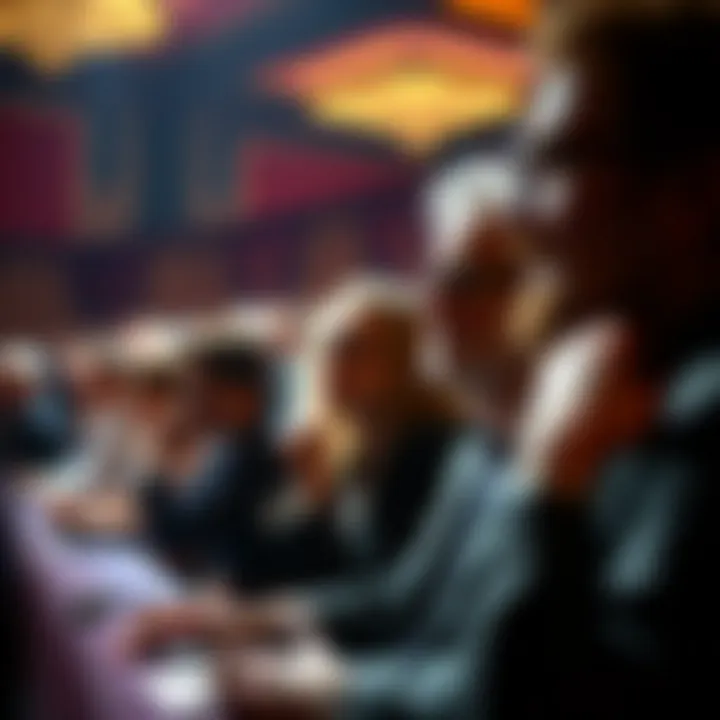 Audience captivated during a magic trick