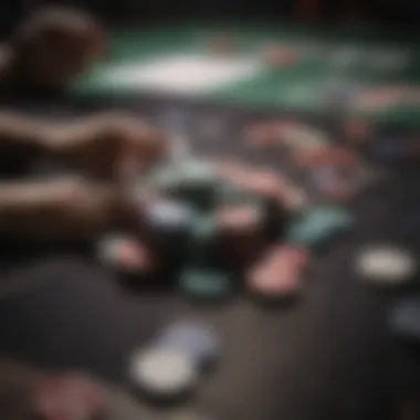 A table showcasing poker chips and cards, symbolizing strategy
