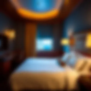 Amenities offered in a Rampart Casino room including entertainment options