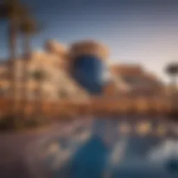 Exterior view of the Sahara Resort and Casino showcasing its iconic architecture