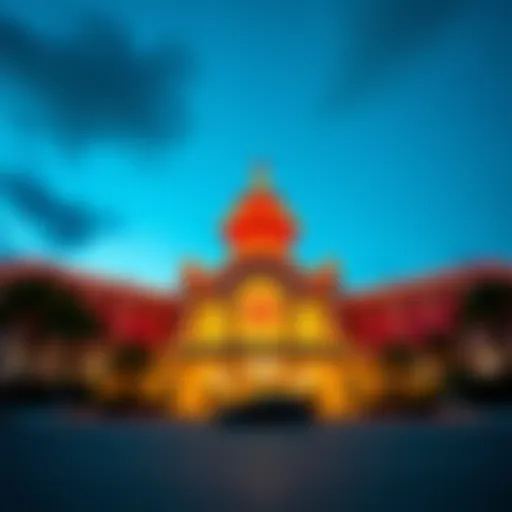 Stunning architectural view of Scarlet Pearl Casino at dusk