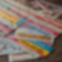 Colorful scratch-off tickets laid out on a table