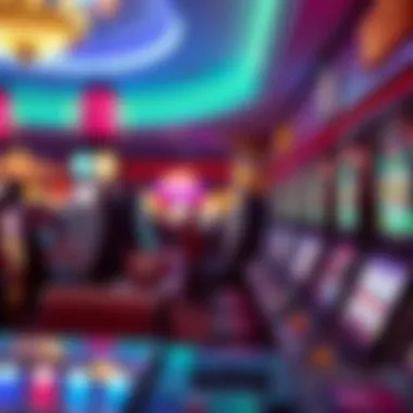 A bustling casino floor filled with slot machines