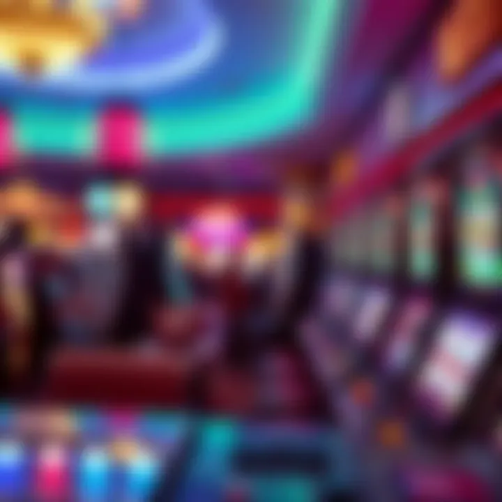 A bustling casino floor filled with slot machines