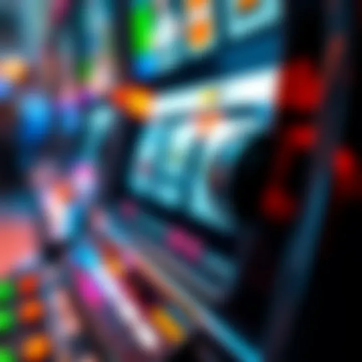 Close-up of a slot machine's payline display