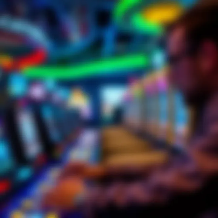 An engaging scene depicting a player immersed in slot gameplay, highlighting the thrill of winning