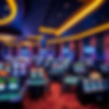 Luxurious gaming floor filled with various casino tables and slot machines