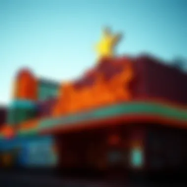 Exterior view of Stardust Casino showcasing its neon lights