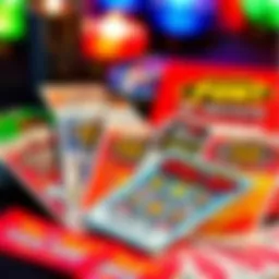 Diverse scratch-off tickets displayed for selection