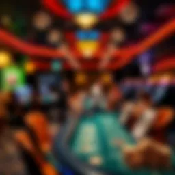 High-stakes casino atmosphere showcasing vibrant games