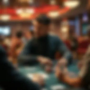 A player strategizing at a poker table
