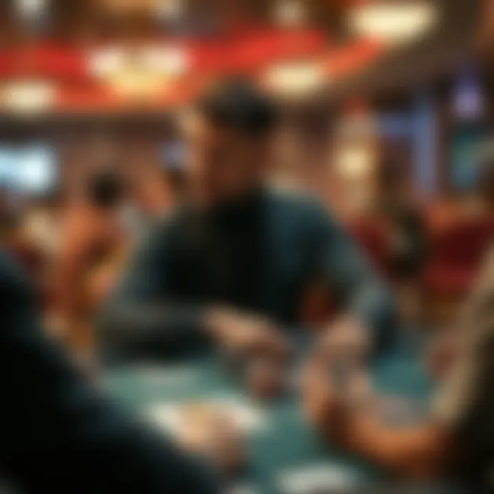 A player strategizing at a poker table