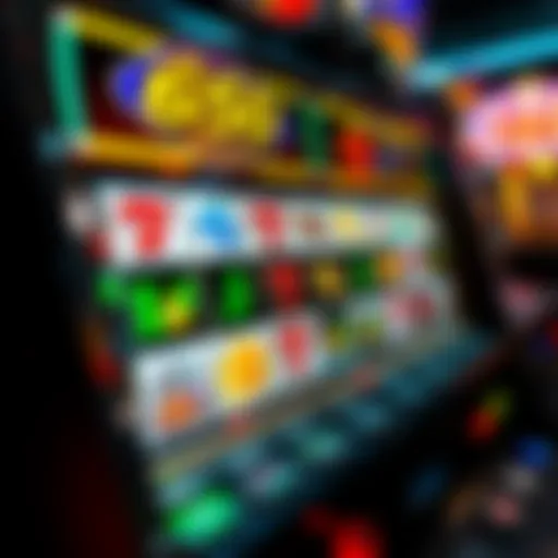 A strategic layout of a slot machine with various symbols