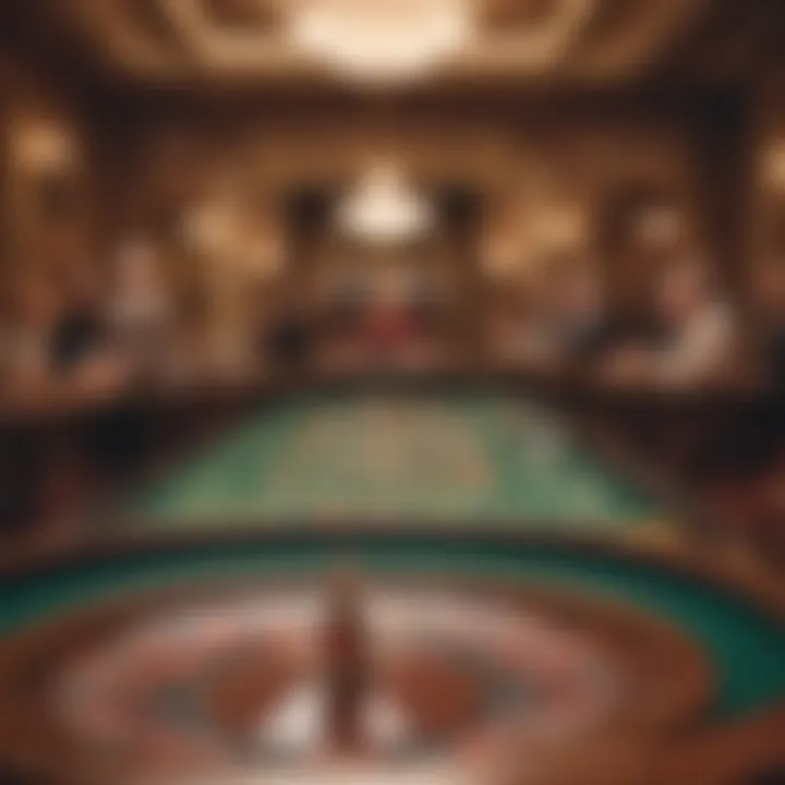 Historical depiction of a roulette table in a grand casino setting