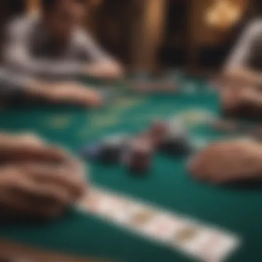 A vibrant Texas Hold'em table during a free poker game