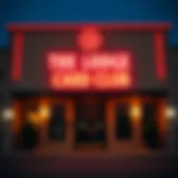 Exterior view of The Lodge Card Club showcasing its welcoming entrance