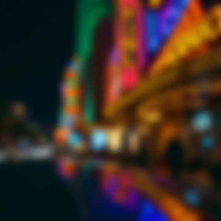 Vibrant nightlife surrounding a new casino