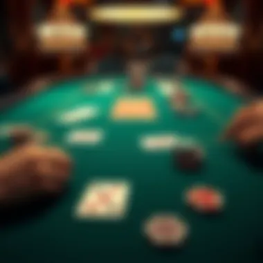 A strategic layout of poker cards on a felt table.