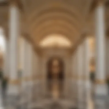 Iconic Architecture of Caesars Palace Elegant view of Caesars Palace entrance showcasing iconic architecture
