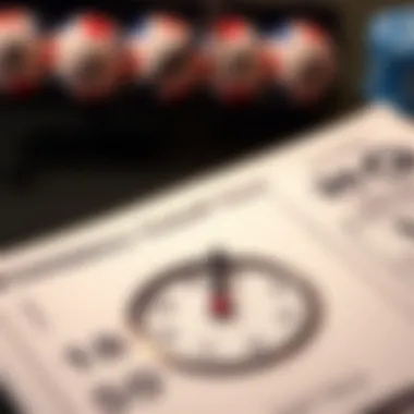 Illustration of a Powerball ticket with a clock indicating cutoff time