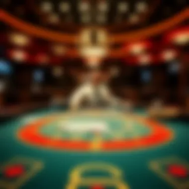 Dealer's Position at Blackjack Table Blackjack table showing dealer's position