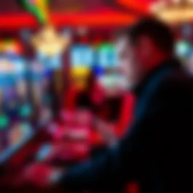 A player focused on the screen of an online casino platform.