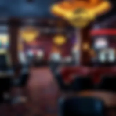 A cozy lounge area in a Hard Rock Casino during evening hours