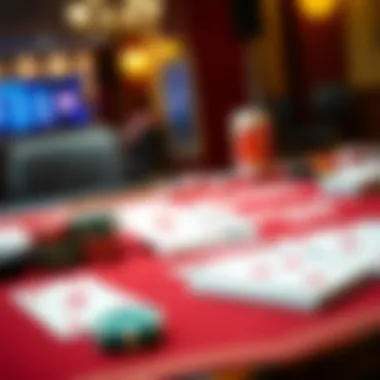 Rummy Game Setup Rummy game setup with cards and chips