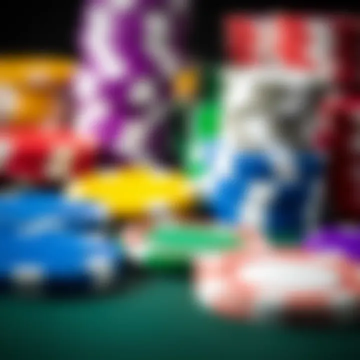 Color-coded casino chips showcasing their distinct values