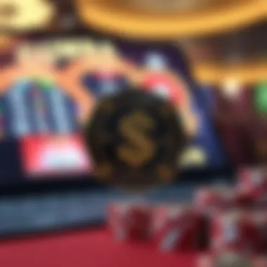 Illustration of virtual currency in online gambling