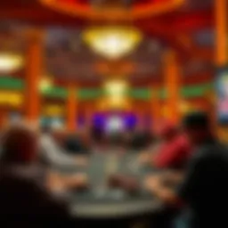 Overview of a lively poker tournament scene at Westgate