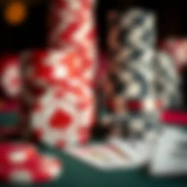 Close-up of poker chips and cards ready for a game