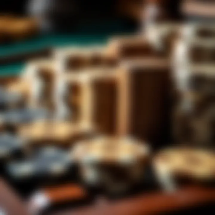 Diverse Materials in Poker Sets Close-up of different wooden materials used in poker sets