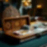 Elegant wooden poker set showcasing intricate craftsmanship