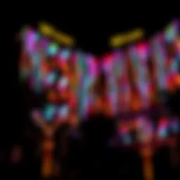 A mesmerizing display of colorful lights illuminating the Wynn Las Vegas facade