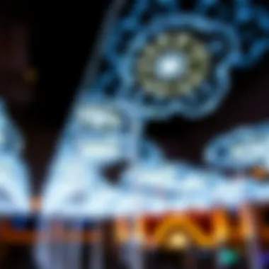 A close-up of intricate patterns created by the light choreography